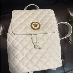 Versace | Bags | Versace White And Gold Quilted Backpack  display picture 3